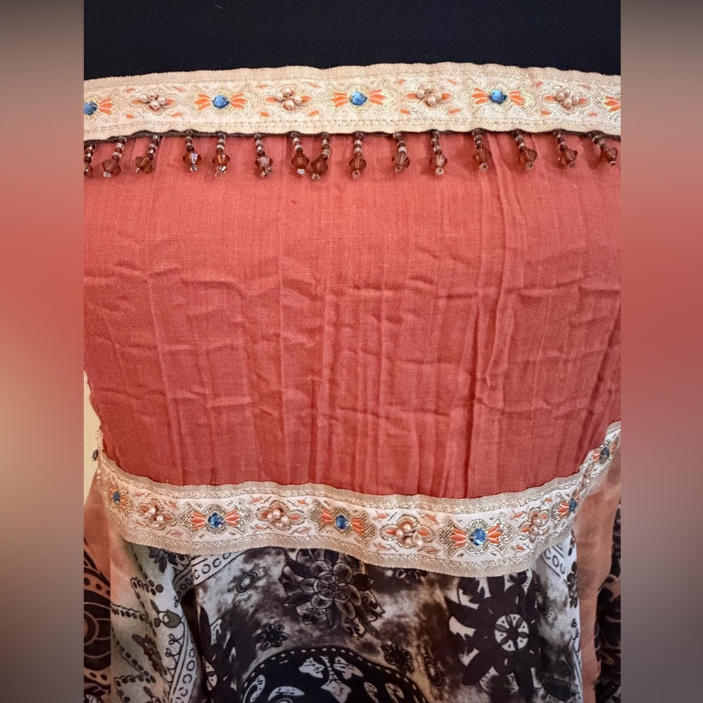 Bohemian Patchwork Spaghetti Strap Top - image 2